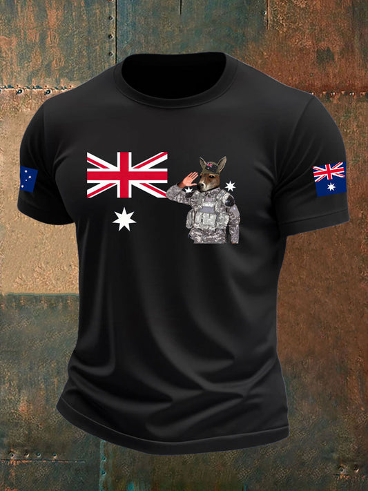 Men's Australia Veteran imitation cotton short-sleeved T-shirt