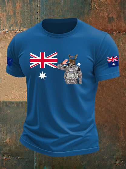 Men's Australia Veteran imitation cotton short-sleeved T-shirt
