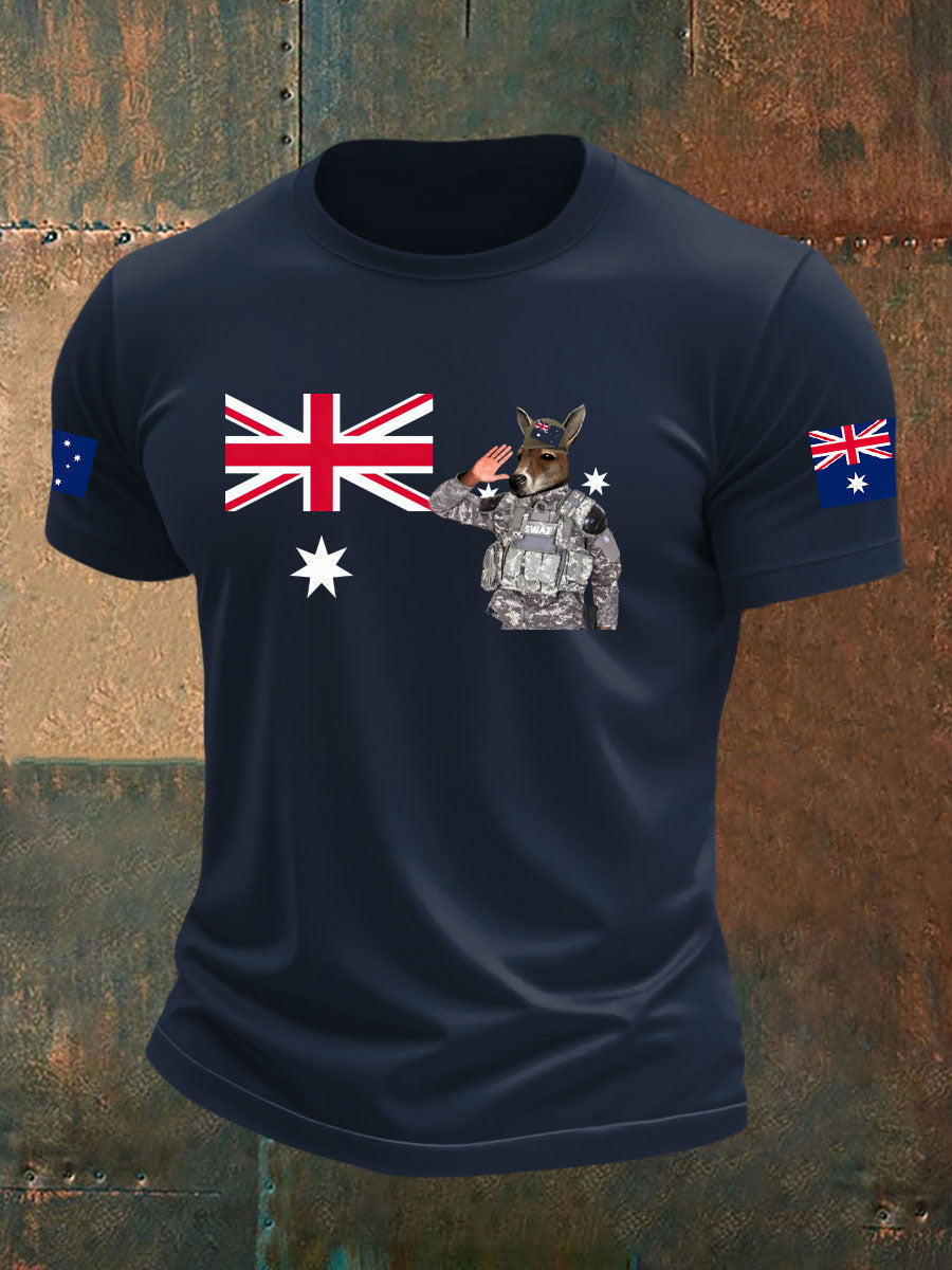 Men's Australia Veteran imitation cotton short-sleeved T-shirt