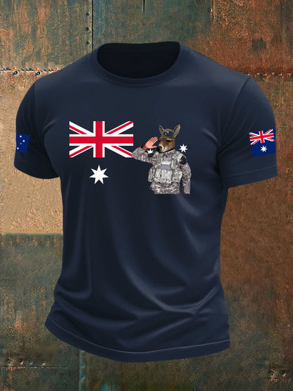 Men's Australia Veteran imitation cotton short-sleeved T-shirt