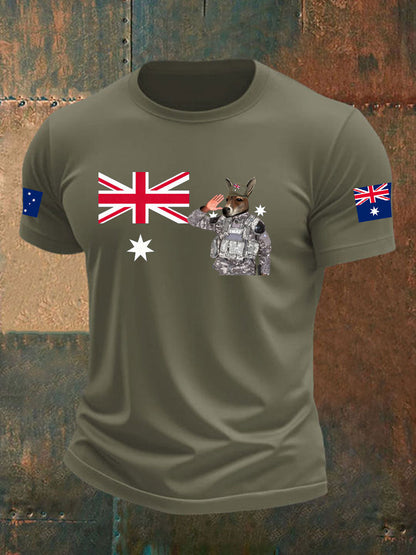 Men's Australia Veteran imitation cotton short-sleeved T-shirt