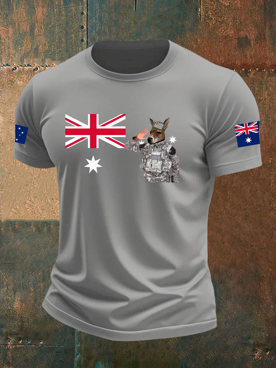 Men's Australia Veteran imitation cotton short-sleeved T-shirt