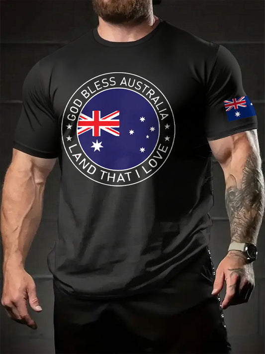 Men's AU Flag Printed T-shirt