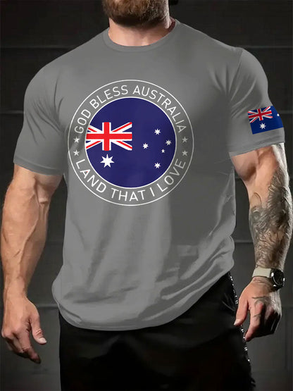 Men's AU Flag Printed T-shirt
