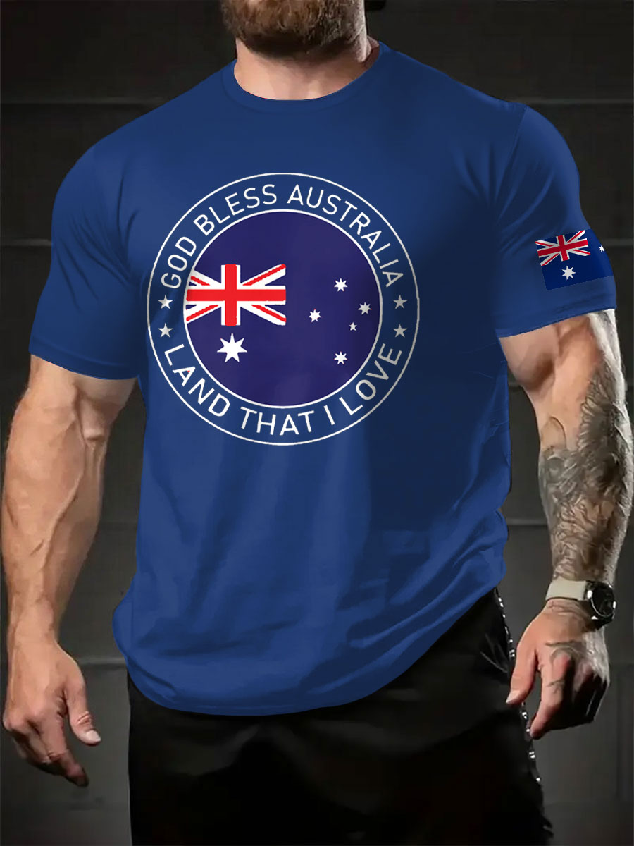 Men's AU Flag Printed T-shirt