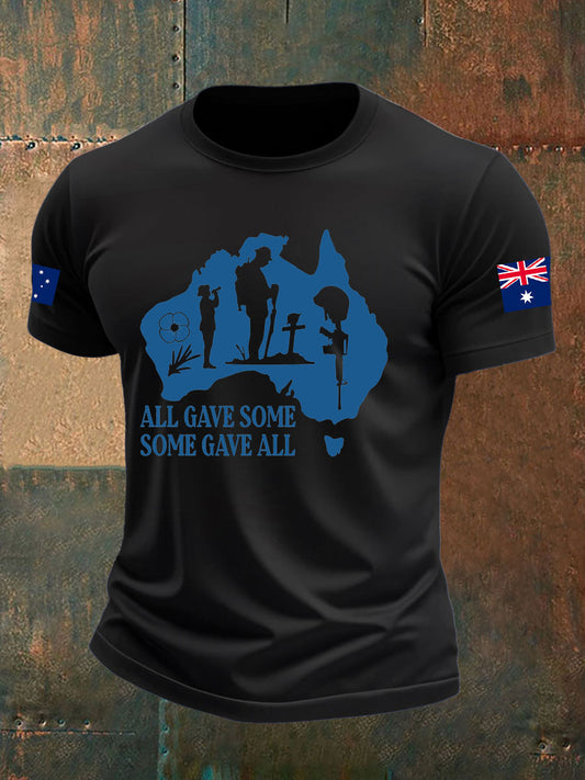 Men's Australia Veteran imitation cotton short-sleeved T-shirt