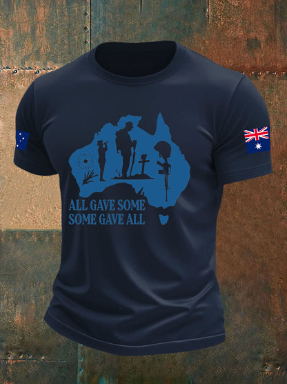 Men's Australia Veteran imitation cotton short-sleeved T-shirt