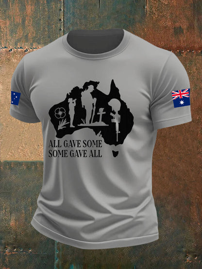 Men's Australia Veteran imitation cotton short-sleeved T-shirt