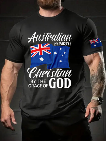 Men's AU Flag Printed T-shirt