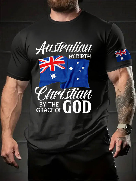 Men's AU Flag Printed T-shirt