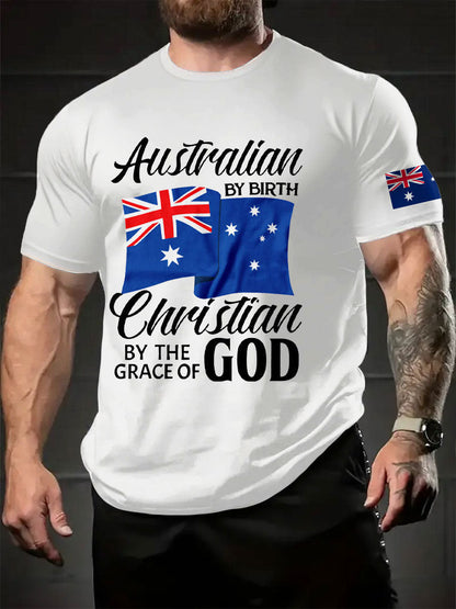 Men's AU Flag Printed T-shirt