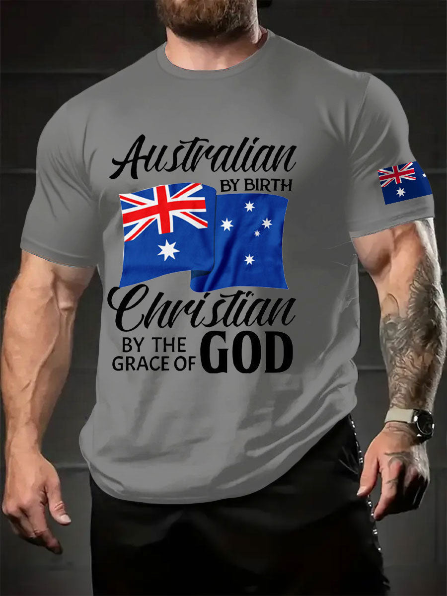 Men's AU Flag Printed T-shirt