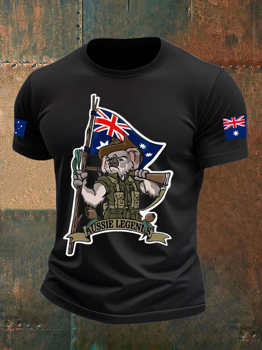 Men's Australia Veteran imitation cotton short-sleeved T-shirt