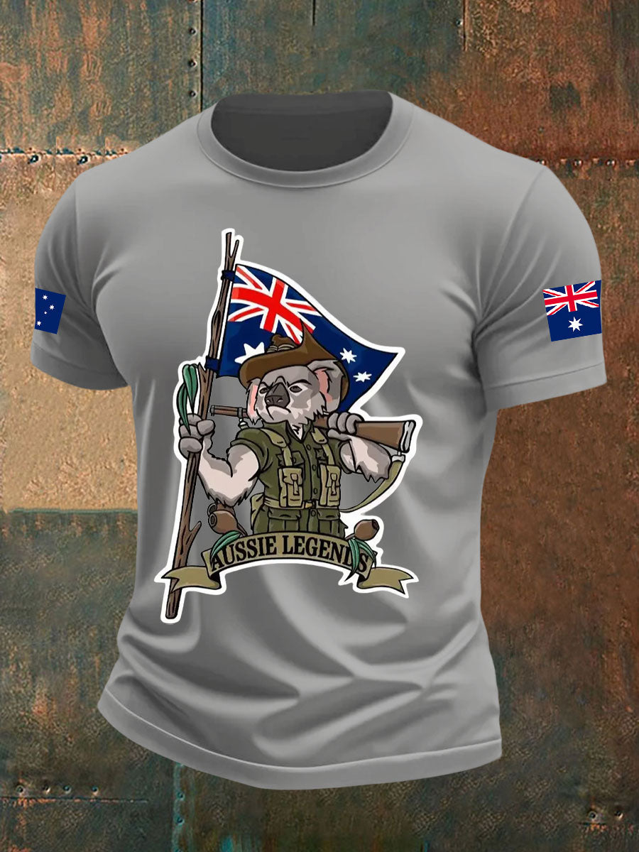 Men's Australia Veteran imitation cotton short-sleeved T-shirt