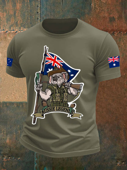 Men's Australia Veteran imitation cotton short-sleeved T-shirt