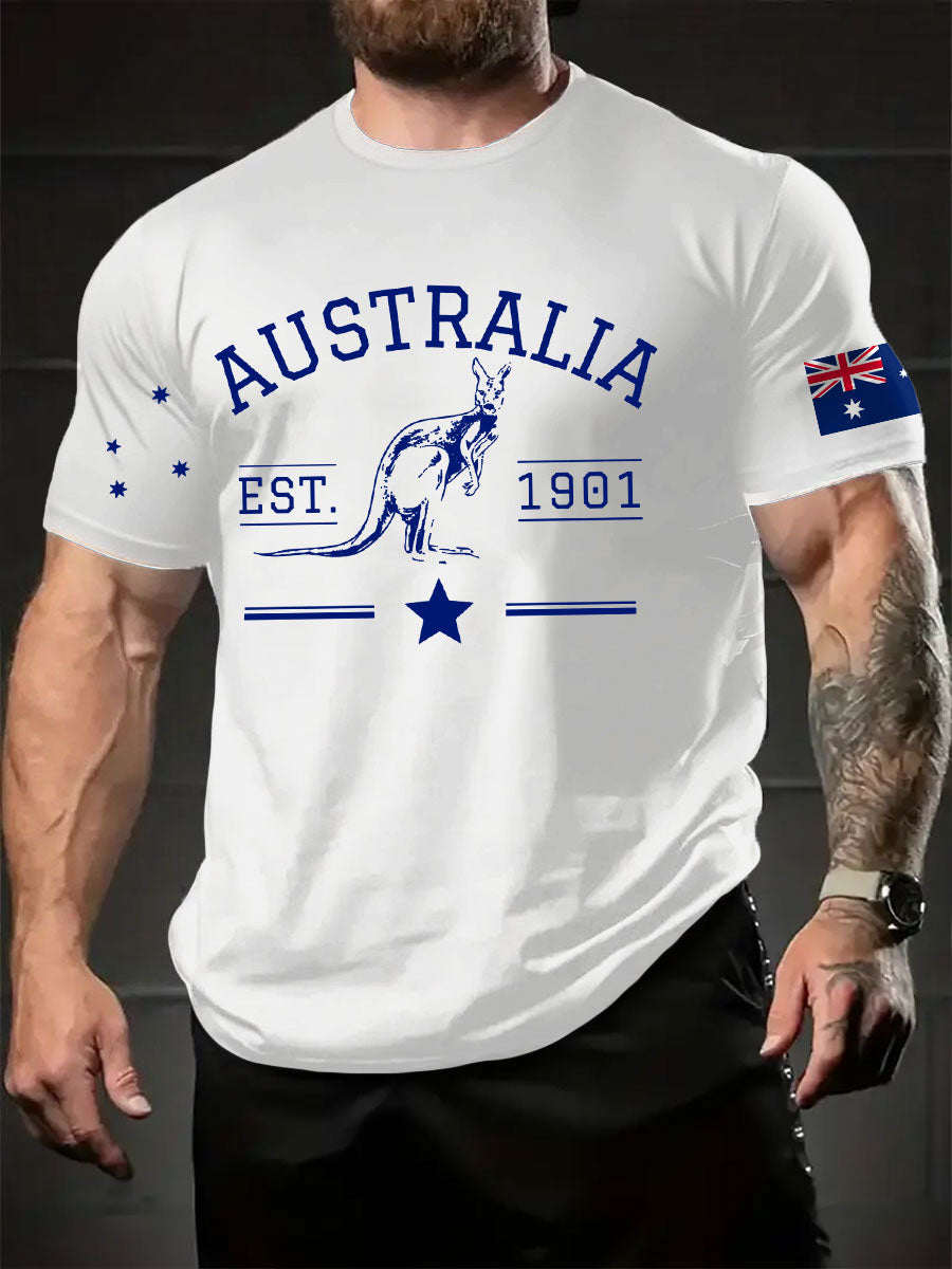Men's AU Flag Printed T-shirt