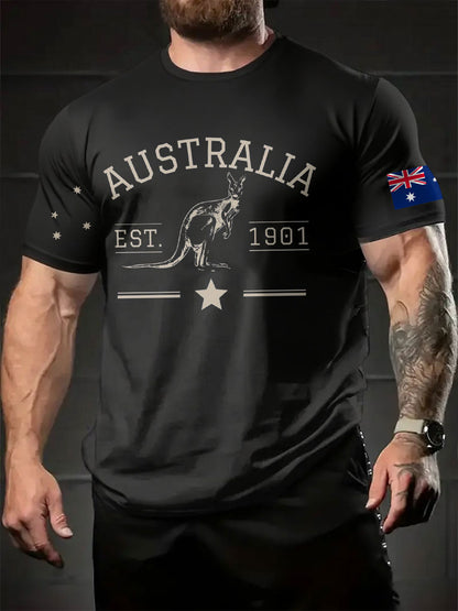 Men's AU Flag Printed T-shirt