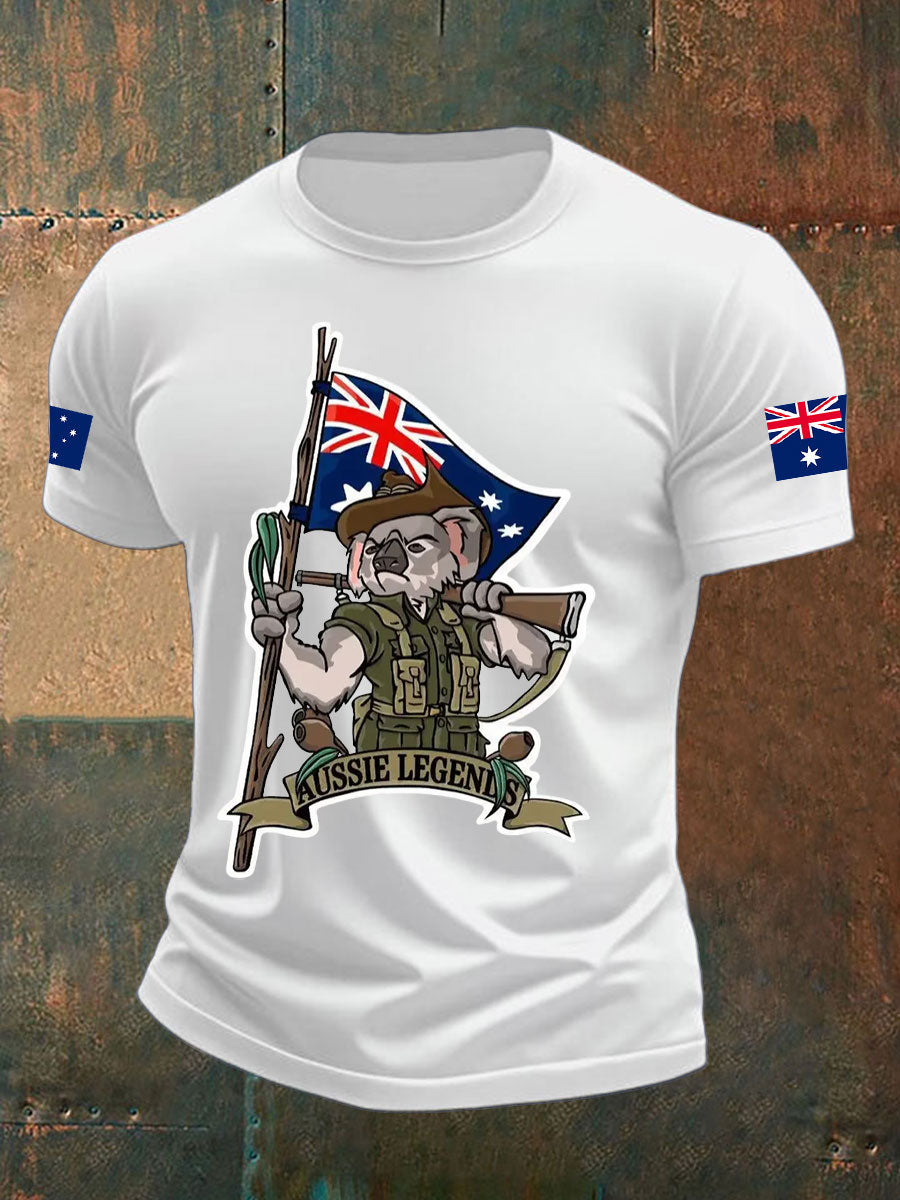 Men's Australia Veteran imitation cotton short-sleeved T-shirt