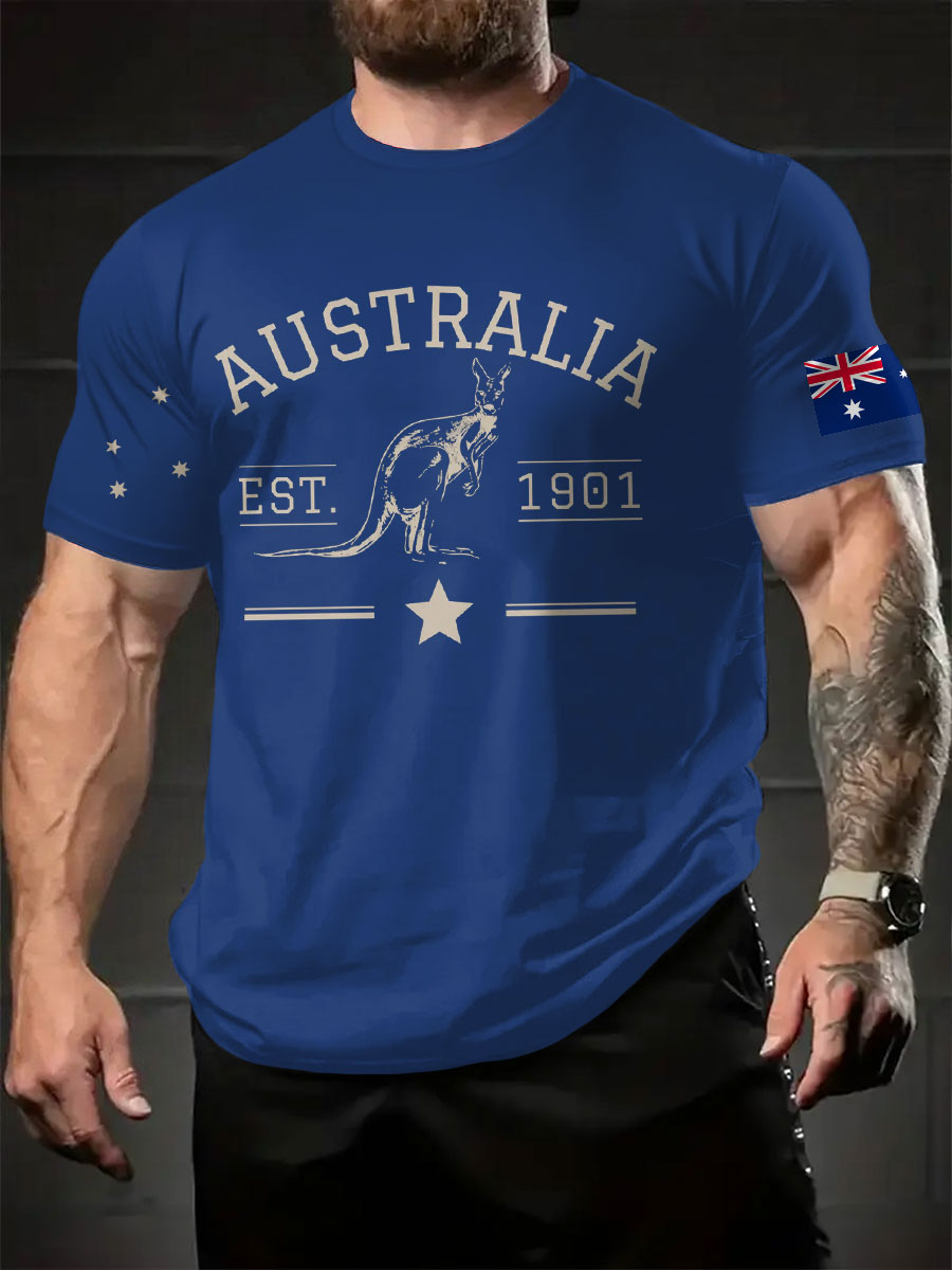 Men's AU Flag Printed T-shirt
