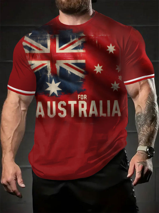 Men's AU Flag Printed T-shirt