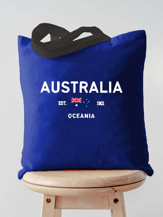 Retro Australian Flag Emblem Pure Cotton Canvas Bag