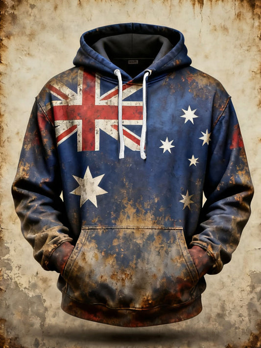 Unisex AU Flag Art Printed Hoodie
