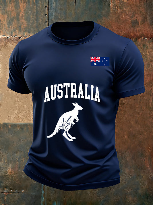 Men's Vintage Australian Casual Commemorative T-Shirt