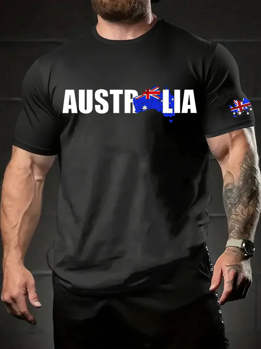 Men's Australian Retro Art Casual Short Sleeve