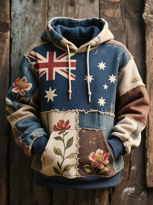 Unisex AU Flag Art Printed Hoodie