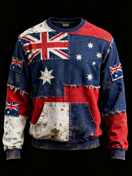 Unisex AU Flag Art Printed Sweatshirt