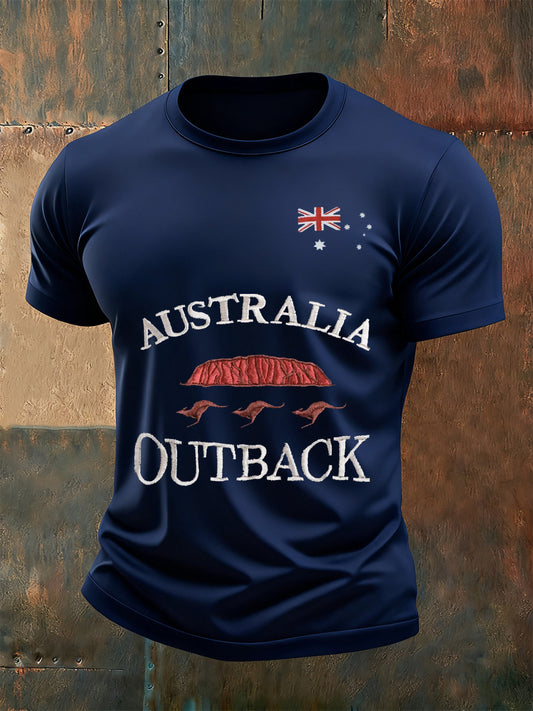 Men's Vintage Australian Casual Commemorative T-Shirt