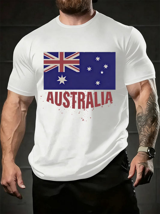 Men's Australian Retro Art Casual Short Sleeve