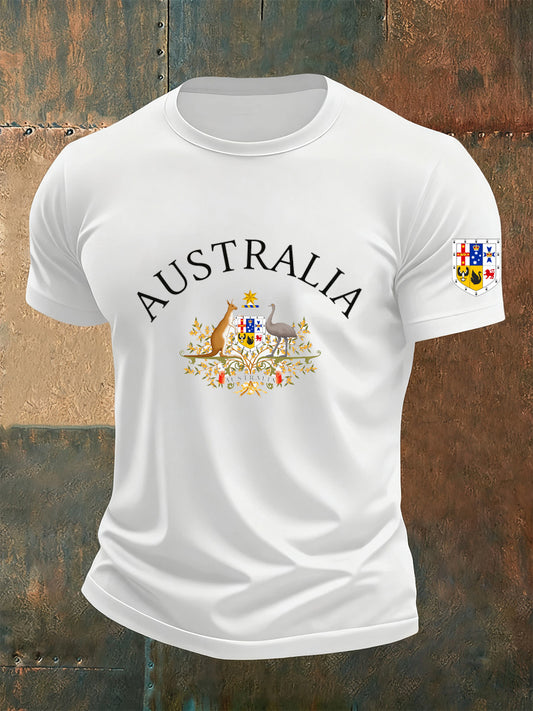 Men's Vintage Australian Casual Commemorative T-Shirt