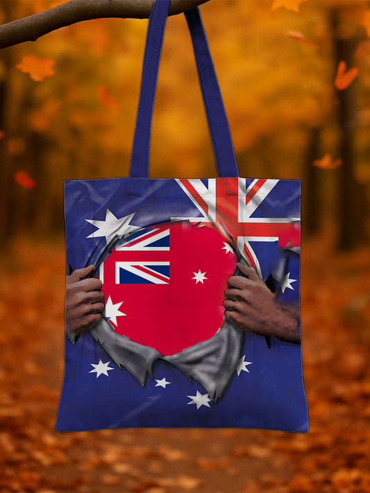 Retro Australian Flag Emblem Pure Cotton Canvas Bag