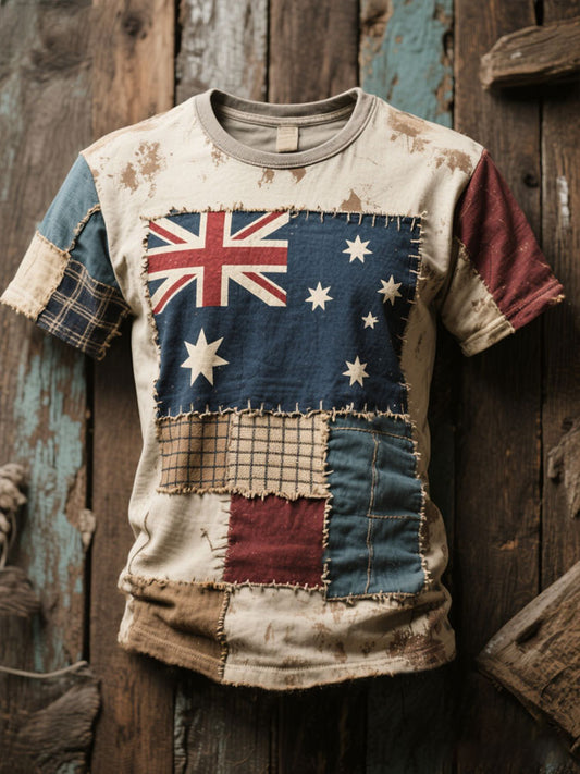Unisex AU Flag Art Printed T-shirt