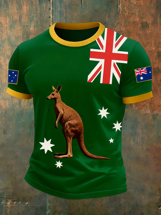 Men's Australian Retro Art Casual Short Sleeve