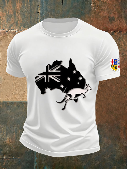 Men's Vintage Australian Casual Commemorative T-Shirt