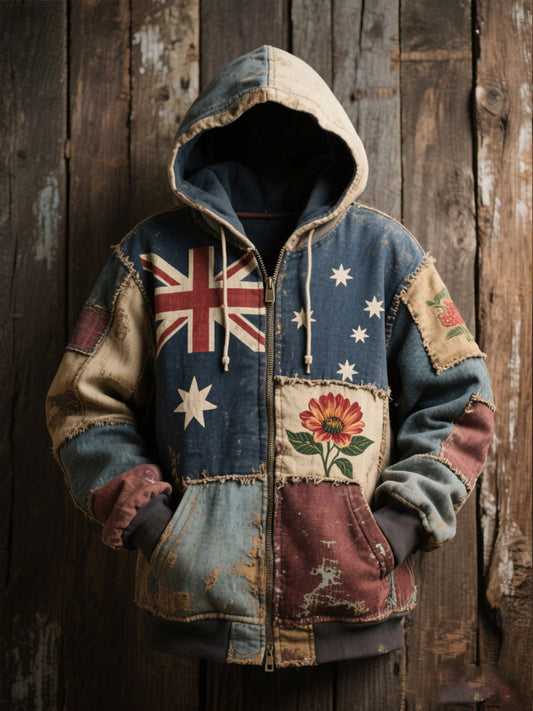 Women's AU Flag Art Printed Coat