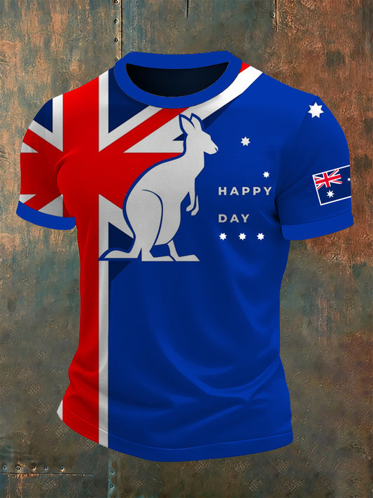 Men's Australian Retro Art Casual Short Sleeve