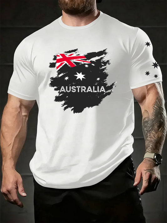 Men's Australian Retro Art Casual Short Sleeve