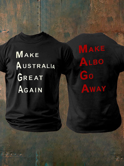 Men's Make Australia Great Again Printed  imitation cotton short-sleeved T-shirt
