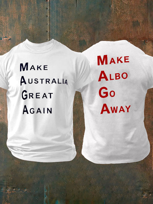 Men's Make Australia Great Again Printed  imitation cotton short-sleeved T-shirt