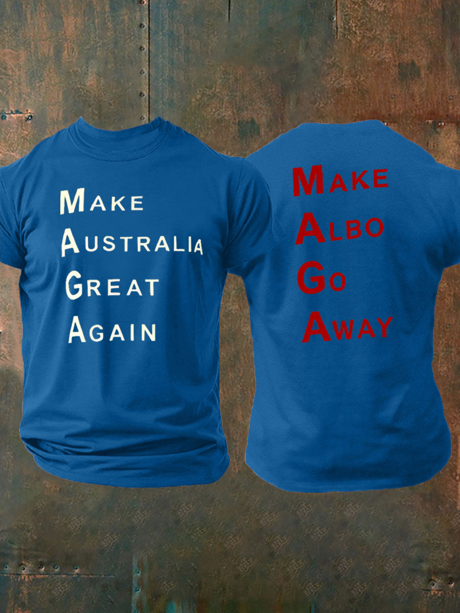 Men's Make Australia Great Again Printed  imitation cotton short-sleeved T-shirt