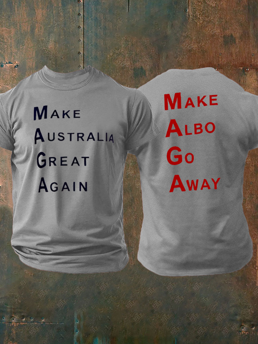 Men's Make Australia Great Again Printed  imitation cotton short-sleeved T-shirt