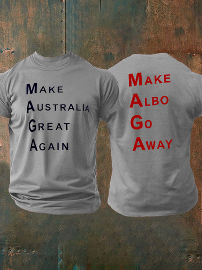 Men's Make Australia Great Again Printed  imitation cotton short-sleeved T-shirt