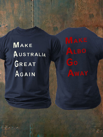 Men's Make Australia Great Again Printed  imitation cotton short-sleeved T-shirt