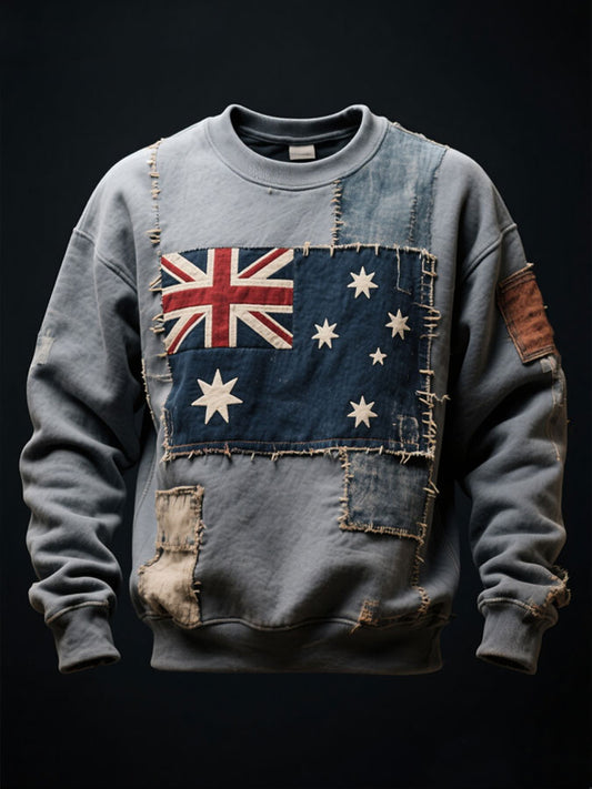 Men's AU Flag Art Printed Sweatshirt