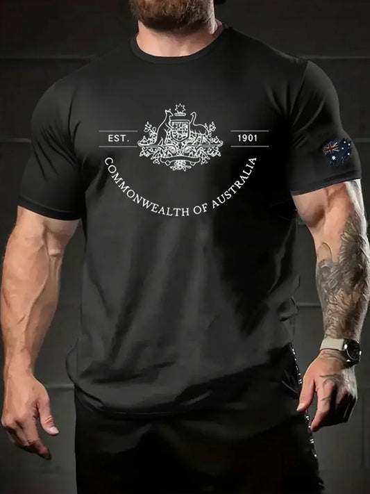 Men's Australian Retro Art Casual Short Sleeve
