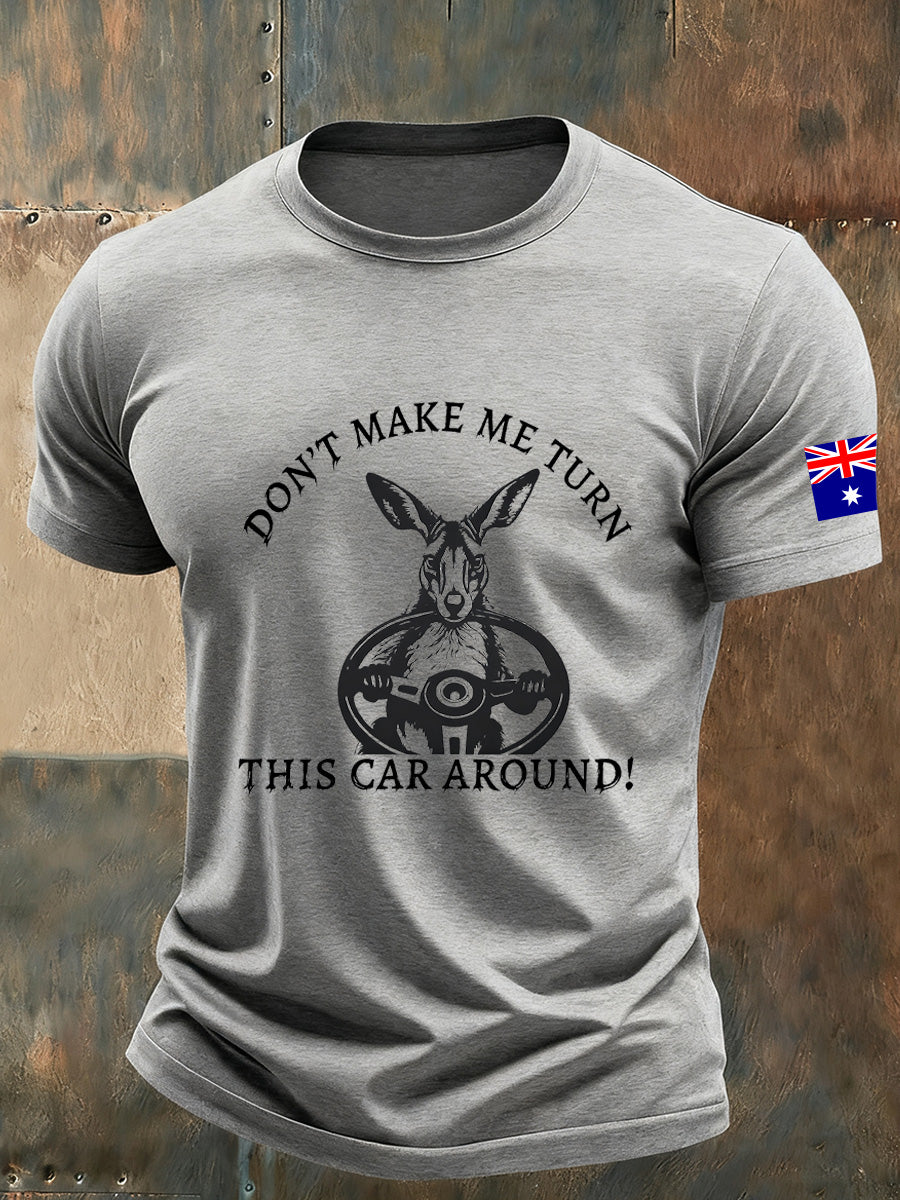 Men's Retro Print Kangaroo Commemorative T-Shirt