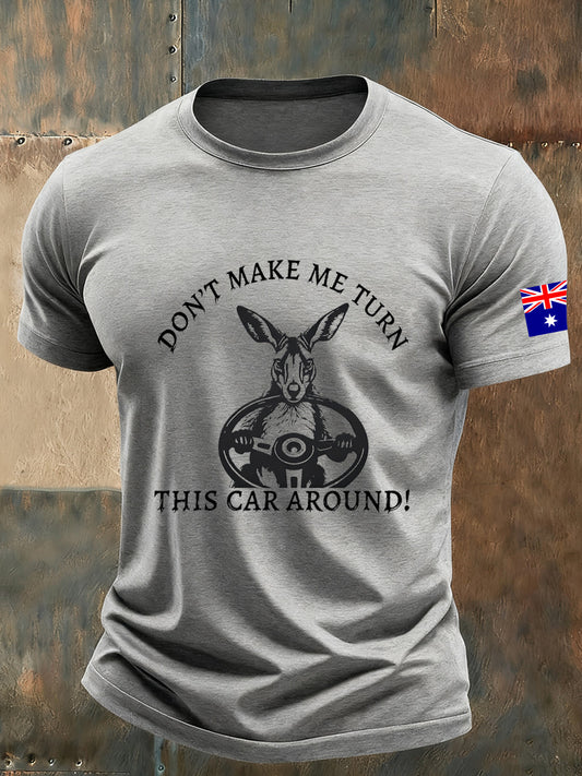 Men's Retro Print Kangaroo Commemorative T-Shirt